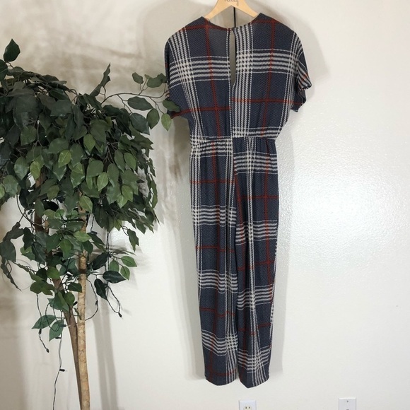 Lush Plaid Short Sleeve Jumpsuit - Picture 6 of 6